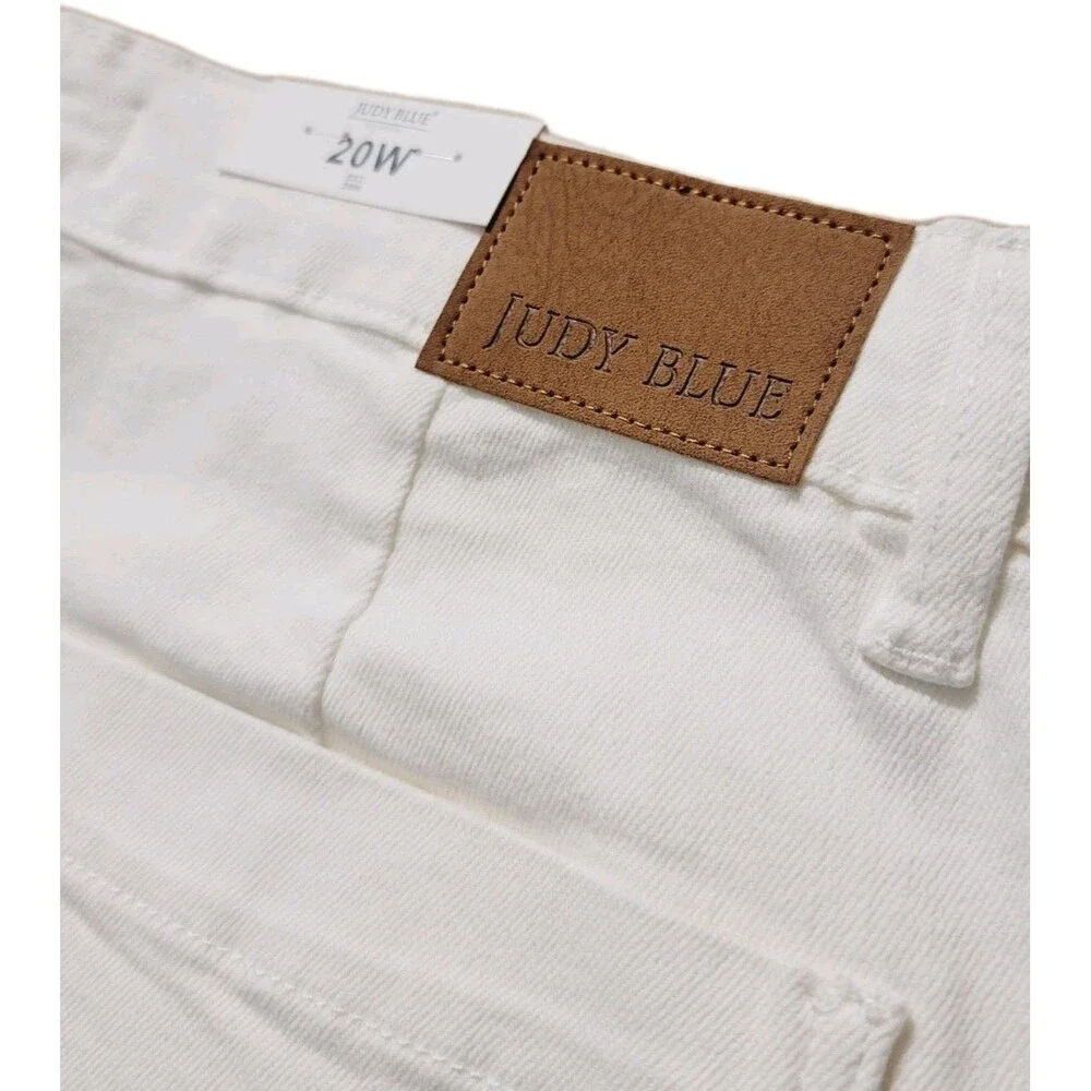 Judy Blue Little White Lies HW Double Cuff Stretch Denim Jogger Women's Size 20W